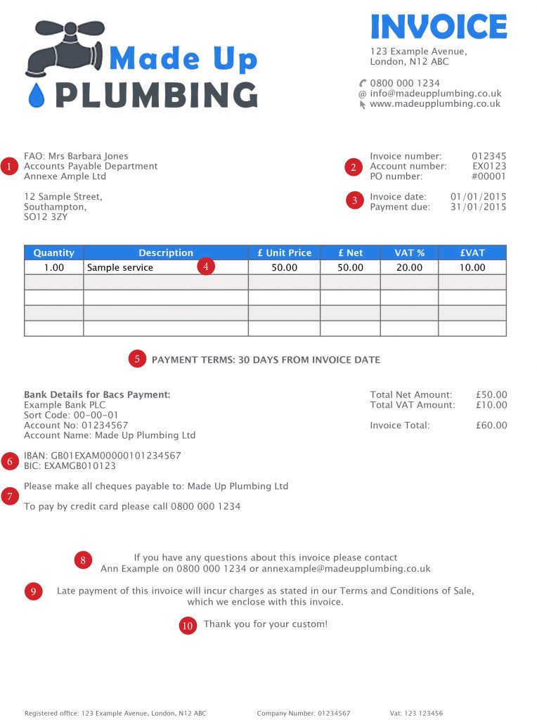 Sample invoice