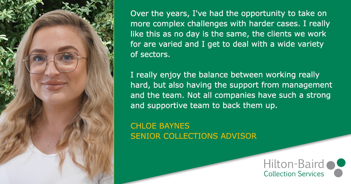 Chloe describes what she enjoys about her role as collections advisor